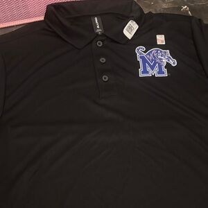 All pro Memphis tigers Black Polo with Blue M Logo